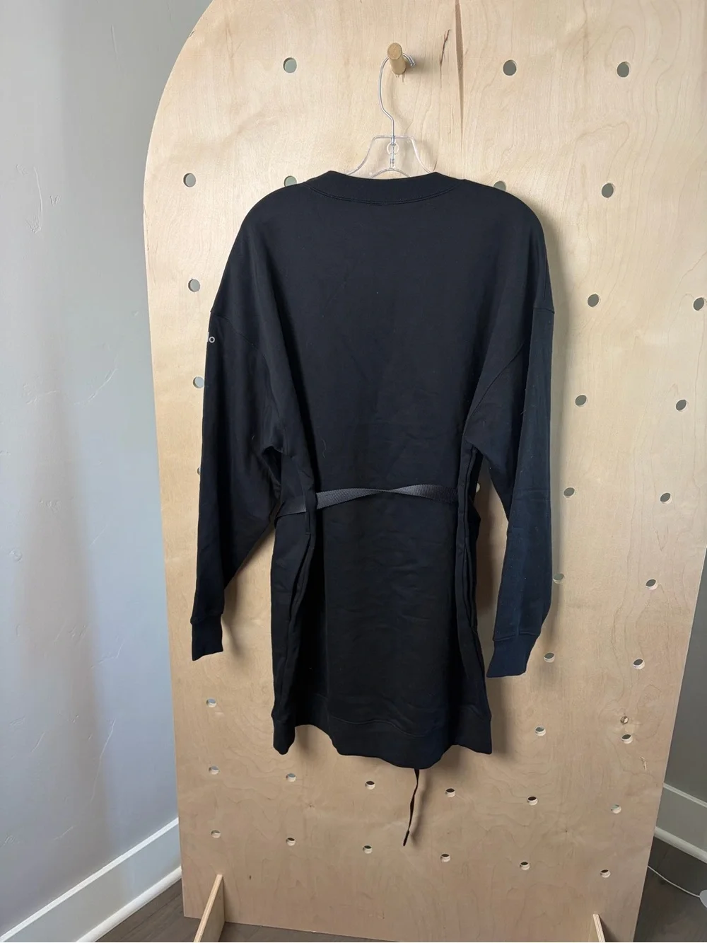 NWT ALO YOGA Cityscape Cotton Blend Sweatshirt Dress In Black Large